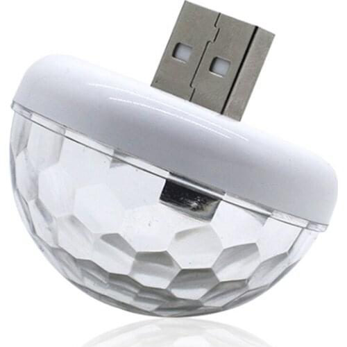 USB Mini RGB Disco Light, USB Night Lights, Voice Control Atmosphere Decorations Lamp for Bedroom, Car, Party, Ceiling Plug Play