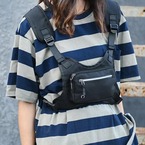 Fashion Chest Rig Bag Men Waist Bag Hip Hop Streetwear Functional Tactical Chest Mobile Phone Bags Male Fanny Pack Reflective