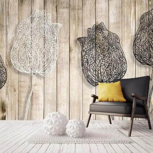 Custom Wallpaper Wood Vintage 3d Wall Paper For Kitchen Embossed Non-Woven Thicken TV Background Living Room Kitchen Bedroom