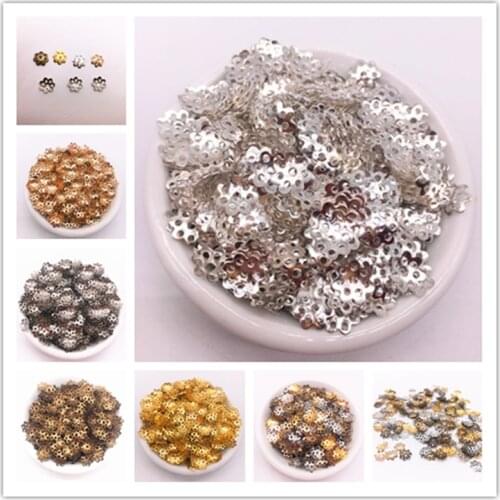 NEW 800pcs/lot 8mm Hollow Flower Findings Cone End Beads Cap Filigree DIY Jewelry Making Accessories