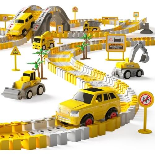 New Truck Model Of Rail Car City Polymorphous Excavator Bulldozer Viaduct Boy Gift Combined Toys For Children