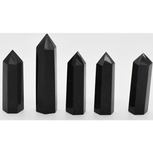 Obsidian crystal wand point natural stones and minerals gemstones healing cristalli pedras para artesanato decoration