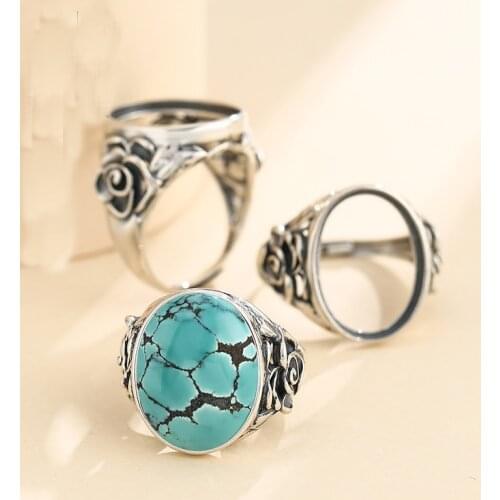 13*17mm 925 STERLING SILVER women Semi Mount Bases Blanks base blank Pad ring Setting wedding jewelry findings diy A5903