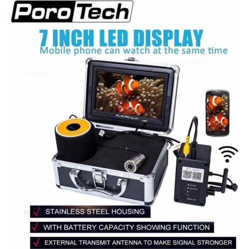 WF13W 15M/30M/50M Deep Water Underwater Fishing Camera 7 Inch LCD Monitor IP68 Underwater CCTV Camera fishing camera with wifi