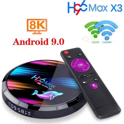 20PCS/LOT H96 MAX X3 Smart TV Box Android 9.0 4GB 128GB Amlogic S905X3 2.4G/5G WIFI BT4.0 1000M 8K Google Media Play H96MAX