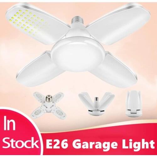 38W Foldable Fan Ceiling Lights LED Energy Saving LED Garage Light Bulb Ceiling Fixture Lights Shop Workshop Deformable Lamp