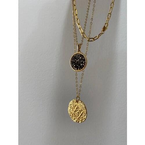 RISPADA 3 layers of stacked pendant necklace