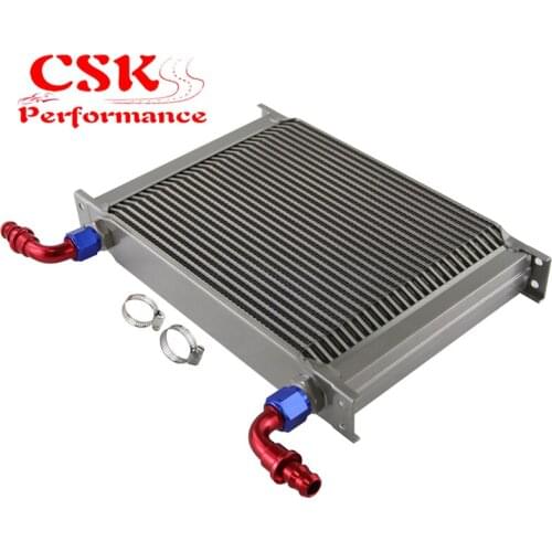 Universal 28 Row AN10 Engine Oil Cooler + 2Pcs 90 Degree Hose Fittings AN10