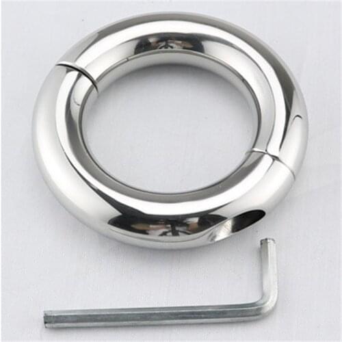 Screw Stainless Steel Penis Rings Delay Lasting Firmer Erection Cock Ring Scrotum Pendant Stretcher Restraint Sex Toys for Men