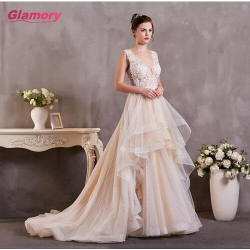 Embroidered Lace Wedding Dresses Good Quality Patty Dress For Wholesales