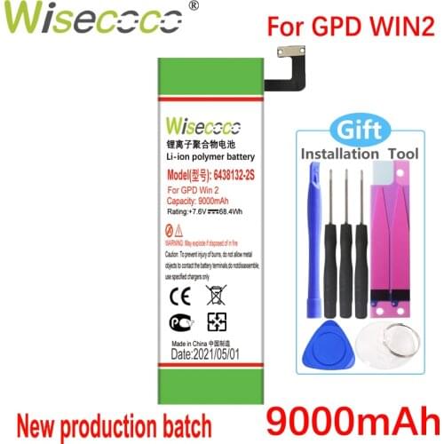 WISECOCO 6000mAh 6438132-2S Table PC Battery For GPD WIN2 WIN 2 Handheld Gaming Laptop Windows 10 System 8GB RAM Mini PC GamePad