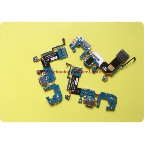 Wyieno 5Pcs/Lot S8+ Charging Port Board For Samsung S8 Plus G955F G955U Charger Flex Cable Phone Parts Microphone