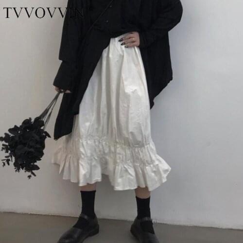 Skirt Black White Women Blue High Waist Skirts All Match Casual Cotton Long Summer Skirts Womens 2020 New Fashion Sexy F3PS