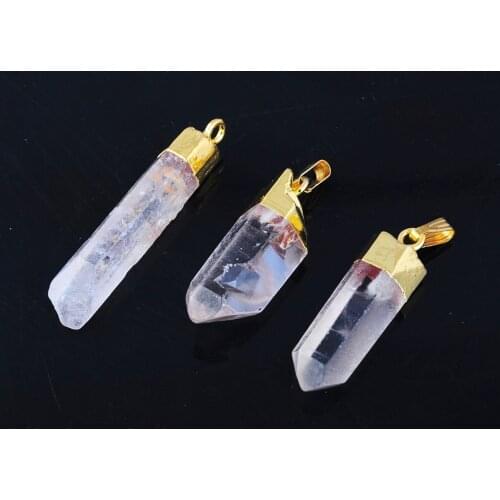 ASHMITA 2019 Gilling Gold Raw Crystal Cluster Pendant Gift For Women Girl Fashion Couple