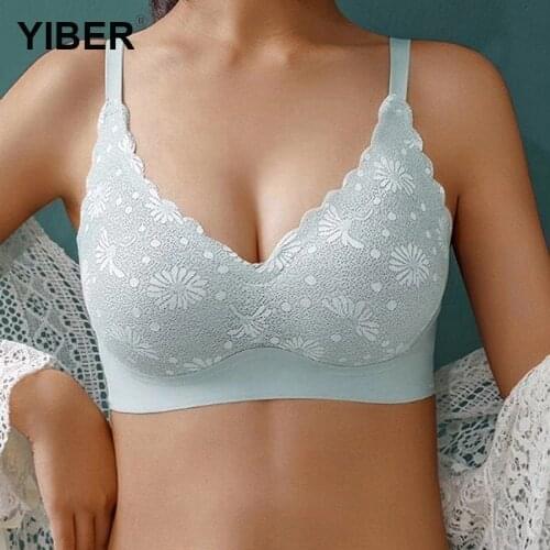 Push Up Bras For Women Wirefree Lace Bra Seamless For Sports Running Female Foral Underwear Women Bralette Sexy Lingerie