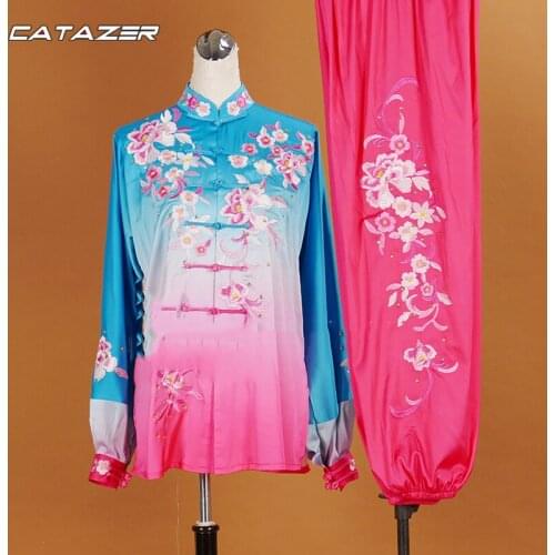 Girls Female Embroidery Tai Chi Suit Chinese Wushu Kung Fu Clothing Uniform Wing Chun Clothes Custom Made Need Your Measurements