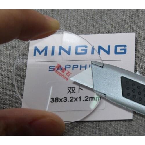 1.2mm Thick 32.5~41mm Double Dome Transparent Sapphire Watch Crystal Glass