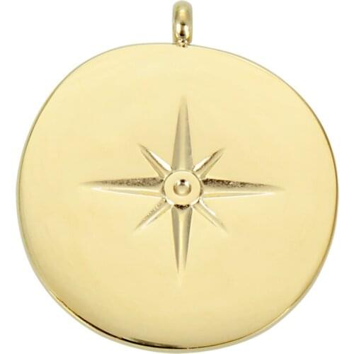 2 Pcs/lot Stainless Steel Tierra Cast Round North Star Charm Pendants Dangle For Diy Handmade Earring Bracelets Necklace Making