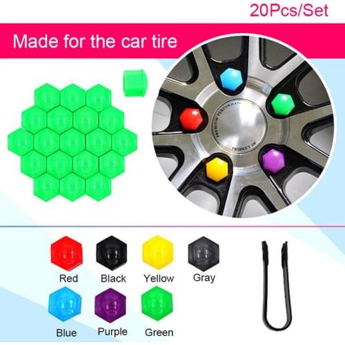 20pcs 17mm/19mm/21mm Plastic Wheel Nut Bolt Head Cover Car Styling Car Tyre Wheel Hub Covers Exterior Decoration Protecting