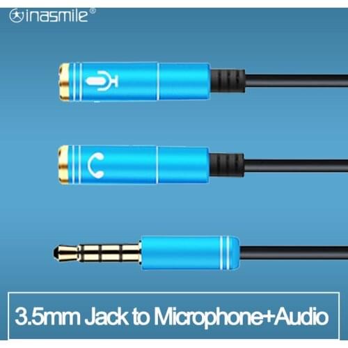 3.5mm Jack Splitter Adapter Aux Cable Mic Y Mobile Audio Splitter Headphone Mic Aux Extension Cables for phone Computer Laptop