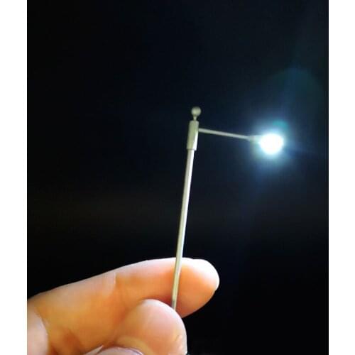 3PCS LED 1:87 HO 1:120 TT 1:150 N Scale Train Model Single-Head Street Light Miniature Sand Table Track Scene Accessories