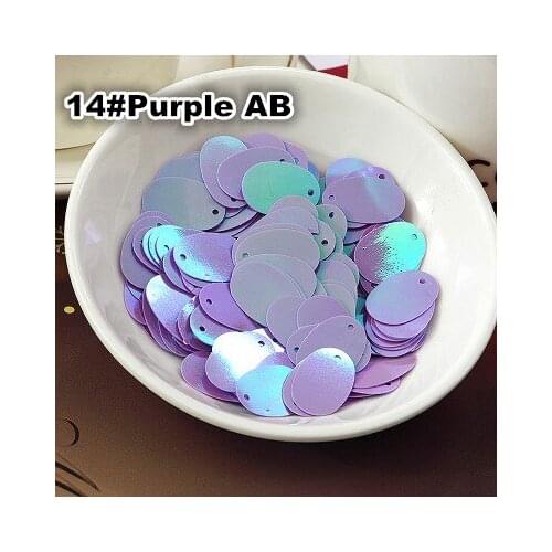 400pcs/lot 12*20mm Large Oval Egg Shape Sequins PVC Sequin Flat With Side Hole Belly Dance Garment Women DIY Purple AB Confetti
