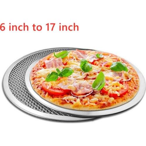 Aluminum Steel Non-stick Pizza Stones Pizza Pan Pizza Baking Pan Tray Mesh Tray Plate Dishes Bakeware Baking Tools 6-17 inch