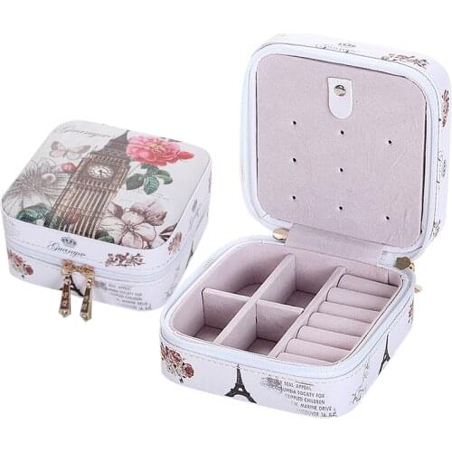 B Mini PU Leather Casket for Jewelry Travel Case Ring Earrings Necklace Storage Best Birthday Gift Creative Jewelries Box New