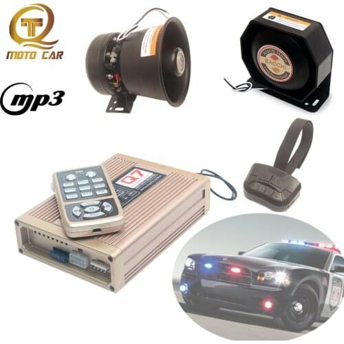 Car Wireless Horn MP3 Loudspeaker Vehicle Police Siren Megaphone Auto Alarm Siren Horn MIC System Electronic Horn Tone Siren