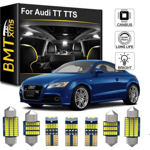 BMTxms 12Pcs LED Interior Lights Canbus For Audi TT TTS 8N3 8N9 MK1 Coupe Roadster Convertible (1999-2006) License Plate Lamp