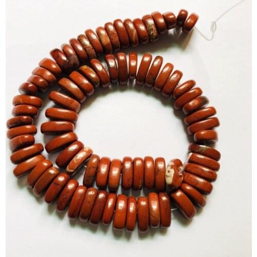 Wholesale 1string Natural Red Jaspe r Gem Stone Beads 10x16x4mm Oval Gem Stone Loose Beads For jewelry making 15.5"