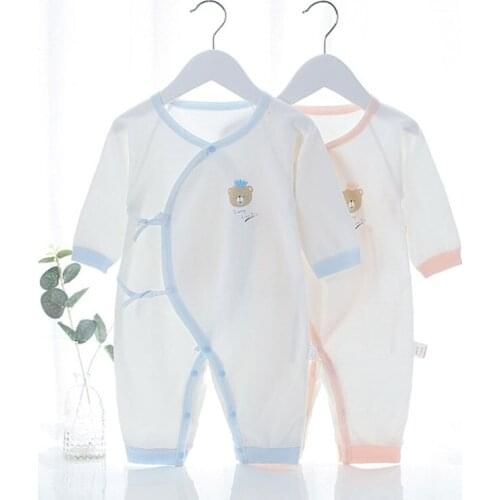 Baby Boys One-Piece Romper Crawling Clothes Toddler For Girls Multiple Colors And Styles Side Tie/Button Spring Summer Autumn