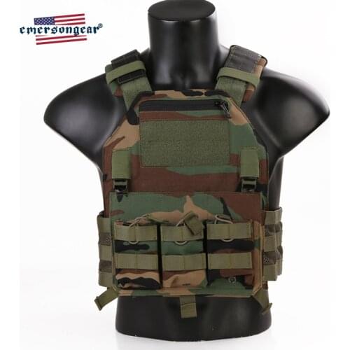 Emersongear 420 Tactical Vest Woodland Plate Carrier Molle Armor Swat Vest Harness Airsoft Military Paintball Protective Vest