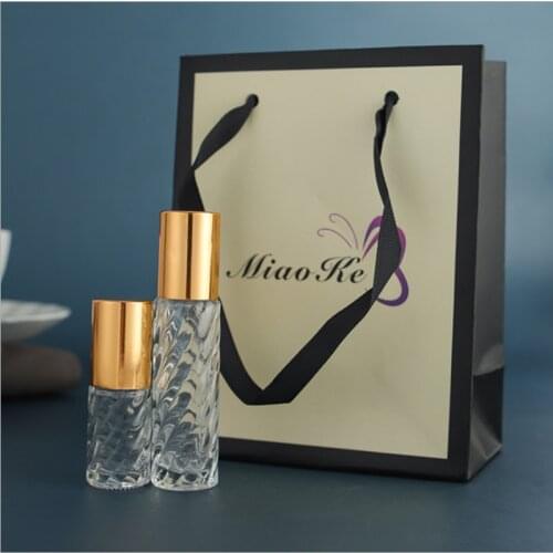 30pcs 5ml 10ml Clear Glass Essential Oil Roller Bottles with Glass Roller Balls Aromatherapy Perfumes Lip Balms Roll On Bottles