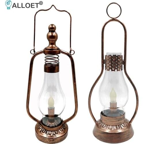Retro Classic Kerosene Lamp Battery-Operated Portable LED Lantern Lights Antique Ornament Christmas Decoration Table Lamp