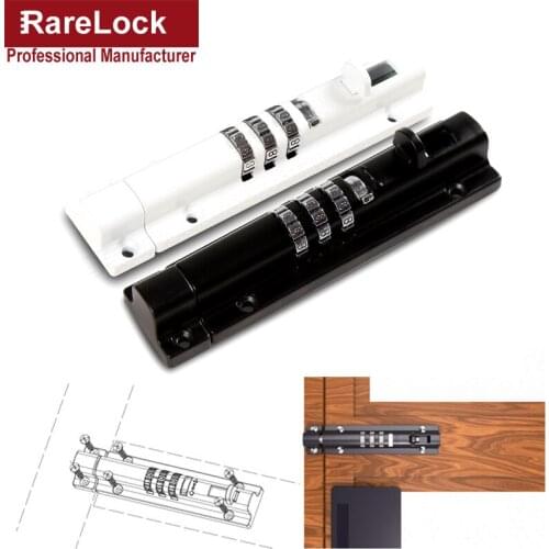 Combination Door Latch Lock 3 Digit Password Sliding Bolt for Storage Jewelry Box Cabinet Gym School Locker Rarelock MS550 ii