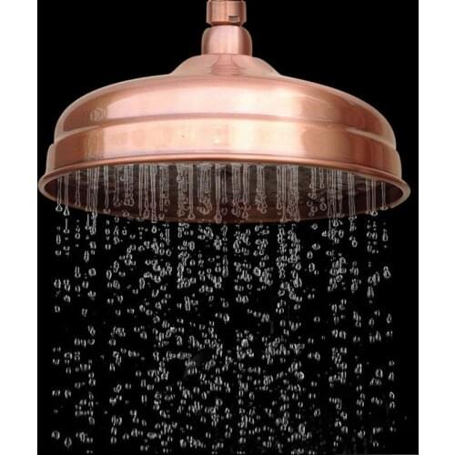 Red Antique Copper Shower Head 8 inch Round Rainfall Shower Head Bathroom Shower Head Rain Shower Ksh054