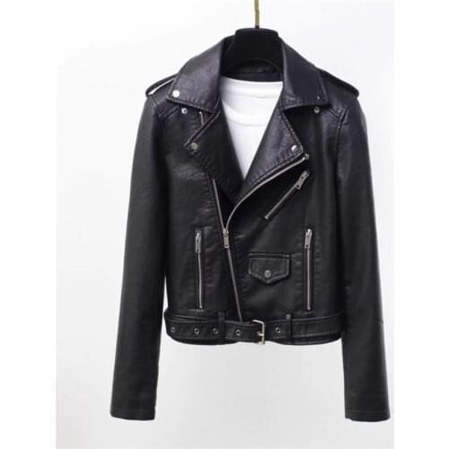 Pu Leather Jacket Coats For Japanese and Korean Fashionable Hitch Locomotive New Spring and Autumn Style Short Lapel Zipper PU