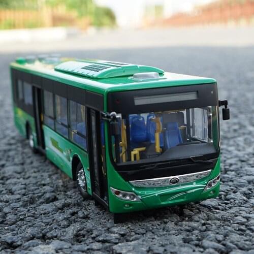 Diecast 1:42 Scale Hybrid Power Bus Alloy Car Model Collection Decoration Souvenir Ornaments Display Vehicle Toys Gifts