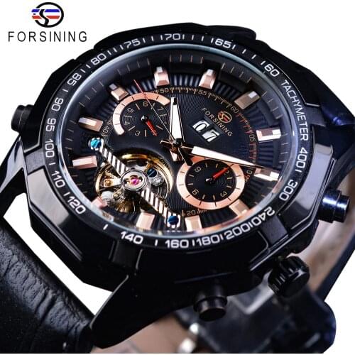Forsining Steampunk Locomotive Fashion Sport Series Men Automatic Tourbillion Wristwatch Top Brand Luxury Mechanical Watch Clock