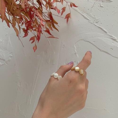 2020 New Vintage Shell Rings Simple Geometric Hand-made Ring Ins Styles Wedding Bands Rings for Women Girls Men Jewelry Party