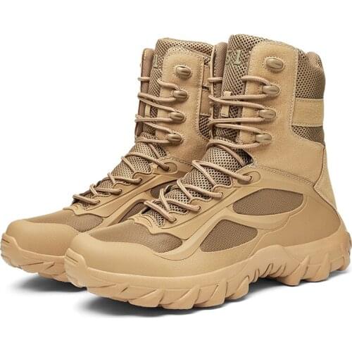 New Outdoor Men Waterproof Hiking Shoes Breathable Tactical Combat Army Boots Desert Training Sneakers Non-Slip Trekking Shoes