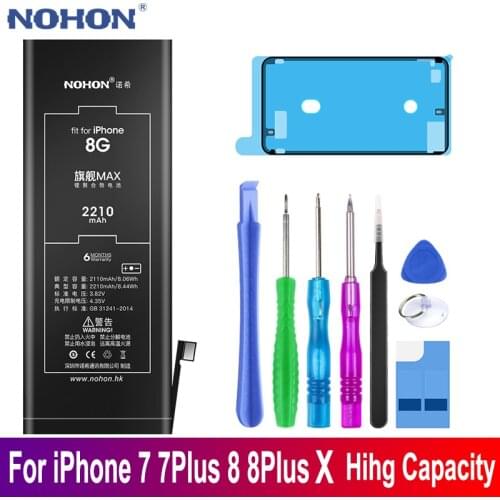Original NOHON Battery For iPhone 7 8 Plus X 10 7Plus 8Plus iPhone7 iPhone8 iPhoneX Cell Phone Accessory Replace Tools In Stock