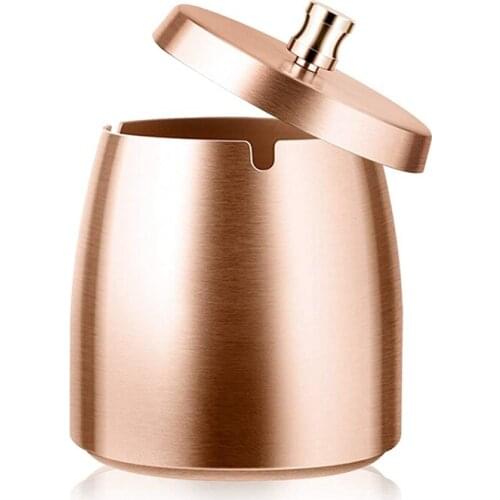 Stainless Steel Ashtray With Lid For Cigarette,Big Capacity Windproof/Rainproof Ashtray For Home,Office,Indoor,Outdoor