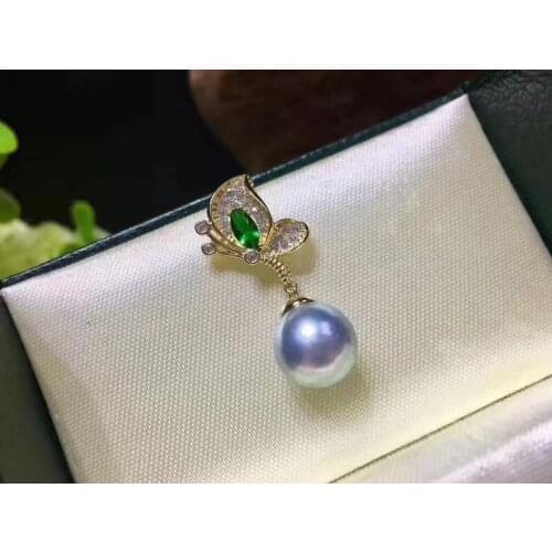 Japanese sea water aky pearl pendant and earrings, S925 sterling silver accessories