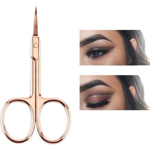 Professional Stainless Steel Eyebrow Trimmer Scissors Nose Hair Scissors Clips Makeup Trimmer Eyebrow Razor Grooming Scissors