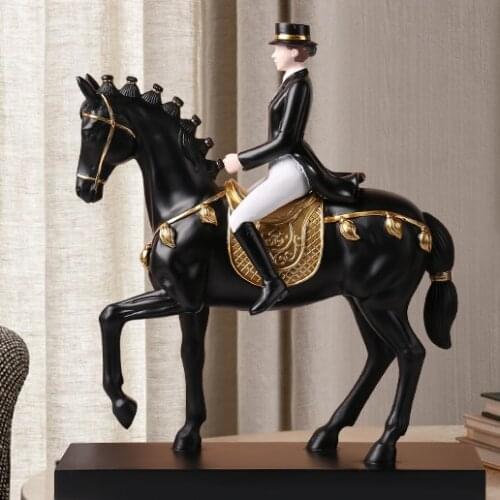 Luxury Figurines Boy Craft Animal Table Nordic Living Room Vintage Figurines Resin Office Accessori Casa Desk Accessories DM50GT