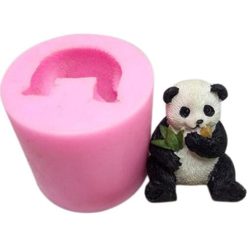Candle Silicone Mold 3D Panda Furnishing Articles Mold Fondant Cake Decorating Tools Cake Chocolate Mold Gum Paste Candle Moulds
