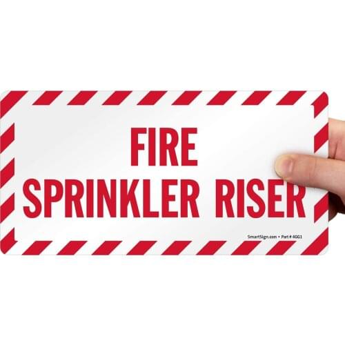 "Fire Sprinkler Riser" Sign | 5" x8" Plastic