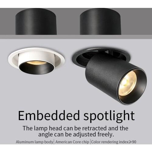 PULUOTI Flexible Angle Adjustment Telescopic Lamp Holder Embedded Spotlight